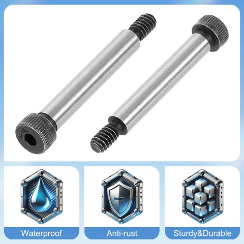 Heavy Duty Alloy Steel Hex Socket Shoulder Bolts 1-1/2 Inch Shoulder Length and 1/4 Inch Shoulder Diameter 10-24 Thread 5 Pack