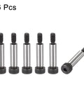 Heavy Duty Alloy Steel Hex Socket Shoulder Bolts With Three Quarter Inch Shoulder Length And One Quarter Inch Shoulder Diameter Thread Size Ten Twenty Four UNC Six Pack High Strength Wear Resistant Stripper Bolts For Machinery Automotive And DIY Projects.
