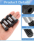 Hand holding Alloy Steel Hex Socket Shoulder Screws Bolts One Inch Shoulder Length One Half Inch Shoulder Diameter Five Pack