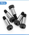 Alloy Steel Hex Socket Shoulder Screws Bolts One Inch Shoulder Length One Half Inch Shoulder Diameter Three Eighths Inch Sixteen UNC Thread Five Pack Tough As Nails Heavy Duty High Strength Wear Resistant Corrosion Resistant For High Torque Tightening In.