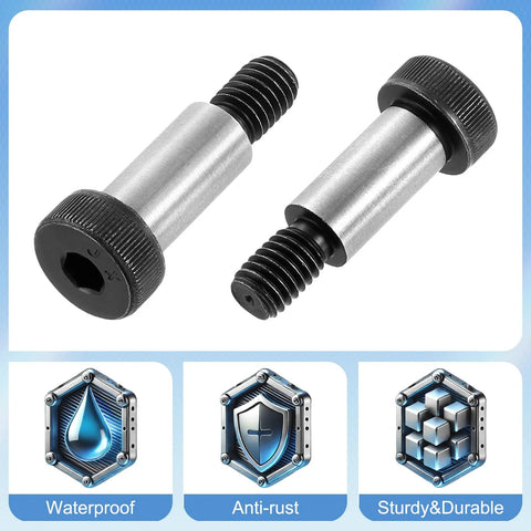 Alloy Steel Hex Socket Shoulder Screws Bolts One Inch Shoulder Length One Half Inch Shoulder Diameter Three Eighths Inch Sixteen UNC Thread Five Pack
