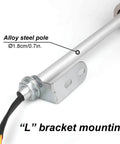 Close-up of 12V LED Tower Stack Light With Sound L-bracket mounting, showing alloy steel pole with 1.8cm diameter for facility safety.