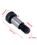 Heavy Duty Alloy Steel Hex Socket Head Shoulder Screws Set Of 6 Pcs With 3/8 Shoulder Diameter And 5/8 Shoulder Length, showing dimensions