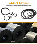 315 Piece Snap Ring Set For External Circlips In 15 Sizes Alloy Steel Heat Treated Retaining Rings Kit shown with steel rolls