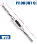 Front view of Adjustable Tap Wrench Handle For Machinists 1 Sixteenth Inch To 1 Half Inch Durable Alloy Steel with size details.
