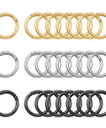 24 Pack Spring O Rings With Trigger Snap Buckles Keychain Rings For Bags And Purses 1 Inch Alloy Rings in Silver Gold Gray