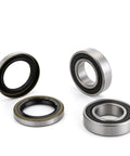 Front Wheel Bearing Kit Alloy Steel Sealed Bearings For Kawasaki H2 H2R ZX10R ZX6R ZX14R with seals and bearings on white background