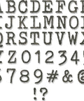 Alphanumeric Tiny Type Upper Thinlits Die Set 123 Pack For Cardmaking Journaling And Scrapbooking letters and numbers layout