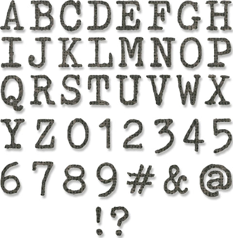 Alphanumeric Tiny Type Upper Thinlits Die Set 123 Pack For Cardmaking Journaling And Scrapbooking letters and numbers layout