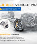 Alternator Replacement For 2005 2007 Chrysler 300 Dodge Magnum And 2006 2007 Charger 12 Volt 160 Amp Clockwise Rotation 6 Groove Pulley 04896805AC Compatible Dope Auto Part For Smooth Engine Operation image showing part compatibility with vehicle models