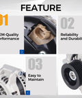 Feature highlights of Alternator Replacement For 2005 2007 Chrysler 300 Dodge Magnum And 2006 2007 Charger 12 Volt 160 Amp Clockwise Rotation