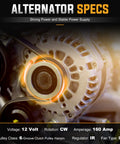 Close-up of 3.6L Alternator Replacement Beefed-Up Plug-And-Play For Avenger 2011-2014 Grand Caravan, details highlighted.