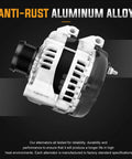 3.6L Alternator Replacement Beefed-Up Plug-And-Play For Avenger 2011-2014 Grand Caravan aluminum housing close-up
