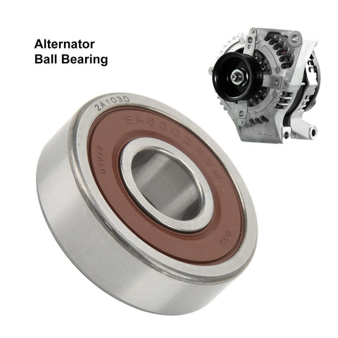 Beefy Heavy Duty 6303 2RS Ball Bearing With Aluminum Alloy Construction For Maximum Durability And Low Friction Premium Replacement Bearing For Automotive Generators And Electrical Systems, shown with alternator.