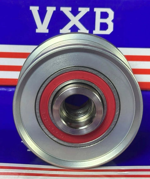 Front view of 31141-RV0-A01 Alternator Clutch Pulley Bearing with VXB branding, showcasing metal construction and central opening.