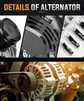 Detailed view of 12V 3.6L Alternator Replacement For Jeep Grand Cherokee 2011 2017 And Dodge Durango Charger Challenger 2011 2017 Ram 1500 2016 2017 And Chrysler 300 2011 2017 Easy Install Plug And Play Replaces And0578 40052255 CW Rotation components