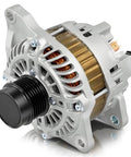 Direct Fit 11231N 115A Alternator Replacement for Chrysler 200 Cirrus Sebring Avenger Caliber Jeep Compass Patriot 2007-2017 L4 2.0L and 2.4L 12V Clockwise 6-Groove Clutch Pulley Upgrade, side view showing clutch pulley and housing