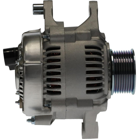 Side view of New Upgraded Alternator For Dodge Cummins Ram 5.9L 6BT 12 Valve 120 Amp 1990 1998 D250 D350 W250 W350 Replacement Fits OE Numbers