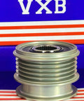 F‑553392 Alternator Freewheel Clutch Pulley 5 Groove, 54 mm OD 535012110 showing front view on display
