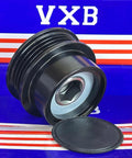 920022 Alternator Idler Pulley Clutch (920022A) with black grooved design and silver central hub on display