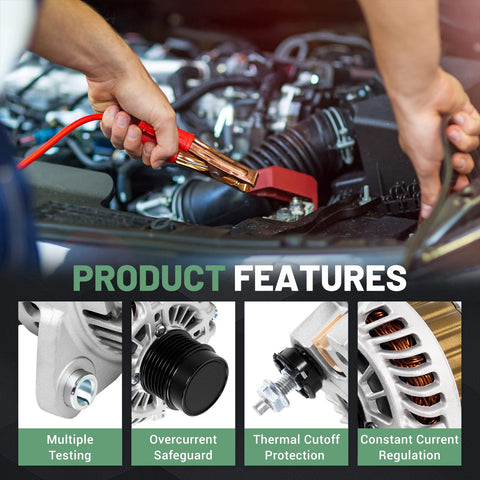 Direct Fit 11231N 115A Alternator Replacement for Chrysler with person installing alternator in engine.