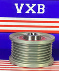 Close-up of 27415-0L030 Pulley Alternator w/Clutch Toyota Lexus on striped background