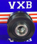 Front view of WCPN36RC4X Alternator Pulley for MITSUBISHI 2.4 D 2014 PAJERO, showing grooves and center hole on a branded background.