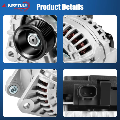 Alternator Replacement For Ram 1500 2500 3500 And Durango 2004 V8 5.7L 136Amp 12V CW 7-Groove Pulley ER IF Powerful