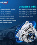 Alternator Replacement For Ram 1500 2500 3500 And Durango 2004 V8 5.7L 136Amp 12V CW 7-Groove Pulley ER IF Powerful Direct Fit