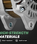 Close-up view of Direct Fit 11231N 115A Alternator Replacement showing high-strength materials and mounting points