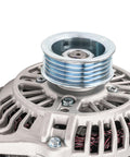 Close-up of Alternator For Subaru Outback And Legacy 2.5L 110 Amp 12V Replacement With 5 Groove Pulley