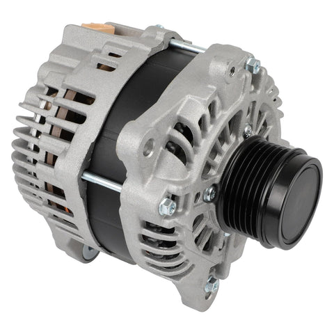 Alternator Replacement For Subaru Forester Two Point Zero Liter 2014 Through 2018 And Two Point Five Liter 2014 Through 2016 2018 Premium OEM Quality A002TX3381 A002TX3381A Fits Forester SUV Models, showing side view with 6-groove pulley and 130A capacity.