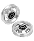 Universal Aluminium Alloy Bearing Pulley Wheel for Sports Fitness Equipment, 95mm Size, 2 pieces, high load capacity, front view.
