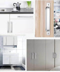 Pack Of 2 Aluminium Alloy Sliding Barn Door Handles And Cabinet Pulls, Durable Silver Drawer Knobs for kitchen cabinets and furniture