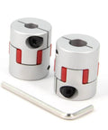 2PCS 8mm to 10mm Aluminium Plum Flexible Shaft Coupling Diameter25mm Length30mm 8x10mm Motor Connector with included tool