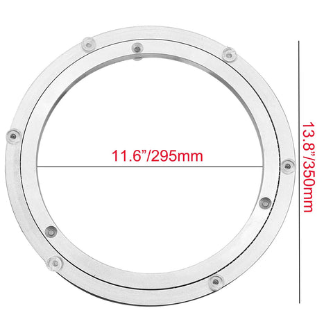 Heavy Duty Aluminium Alloy Turntable Bearing For Lazy Susan Rotating Plate With Smooth Swivel Action Dining Table Hardware, 350mm size view.