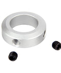 (4-Pack) 22mm Bore Shaft Collars, Aluminum Alloy Screw Style Clamping Collars, 35mm Outer Diameter, 10mm Width - Suitable for CNC Machines and Conveyor Systems, featuring a silver aluminum collar with screws.