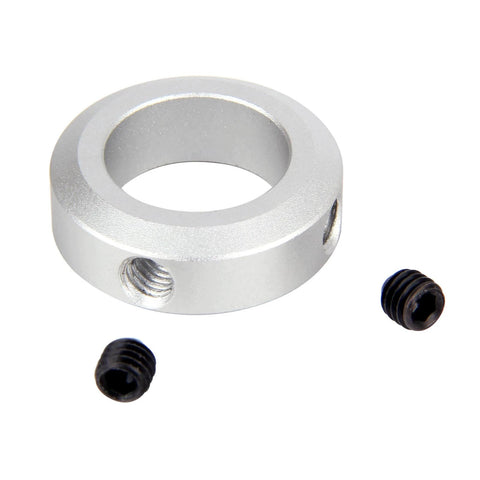(4-Pack) 22mm Bore Shaft Collars, Aluminum Alloy Screw Style Clamping Collars, 35mm Outer Diameter, 10mm Width - Suitable for CNC Machines and Conveyor Systems, featuring a silver aluminum collar with screws.