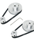 Two Pack Aluminum 2GT Timing Pulleys Set 20T And 60T With 5mm Bore Compatible With 2GT Synchronous Belts 200mm Length And 6mm Width