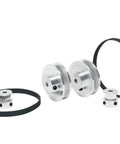 Two Pack Aluminum 2GT Timing Pulleys Set 20T And 60T With 5mm Bore featuring belts for precision in 3D printer and robotic applications.