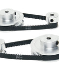Two Pack Aluminum 2GT Timing Pulleys Set 20T And 60T With 5mm Bore Compatible With 2GT Synchronous Belts 200mm Length And 6mm Width