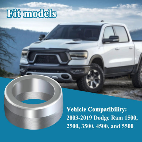 4 Piece Intermediate Steering Shaft Bushings for Dodge Ram 1500 2003 to 2019 with Aluminum 6061 Billet Sleeve shown with truck.