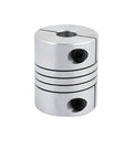 Aluminum 8mm to 8mm shaft coupling, 30mm length, 25mm diameter, with set screws for 3D printer CNC machines.