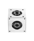 Front view of Bevel Gearbox 90 Right Angle 1 To 1 With 8mm Shaft Aluminum Frame Boss DIY showing aluminum construction and gear holes.