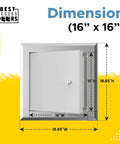 Insulated Aluminum Access Door 16x16 Exterior Access Panel for Walls and Ceilings with Screwdriver Cam Latch