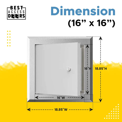 Insulated Aluminum Access Door 16x16 Exterior Access Panel for Walls and Ceilings with Screwdriver Cam Latch