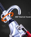 High Volume Air Blow Gun Aluminum Rubber Guard Air Flow Nozzle with 360-degree swivel hook shown in close-up