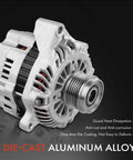 Alternator Replacement For Subaru Outback And Legacy 2013 2014 2.5L 12V 110Amp CW 6-Groove Clutch Pulley Direct Fit Plug-And-Play Kit