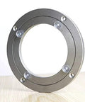 4 Inch Aluminum Alloy Lazy Susan Swivel Bearing on table, heavy duty round rotating turntable base with non slip feet, smooth rotation