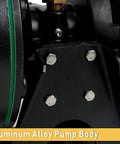 Close-up of aluminum alloy body of Air-Operated Double Diaphragm Pump, 35 GPM Dual Diaphragm Air Pump Pneumatic Waste Oil Transfer Pump